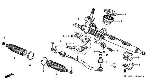 ремонт рулевой рейки хонда