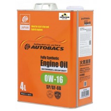 Масло моторное  0W-16  AUTOBACS ENGINE OIL API SP SYNTHETIC  (4л х 6)