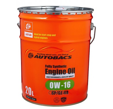Масло моторное 0W-16 AUTOBACS ENGINE OIL API SP SYNTHETIC (20л) - 2738