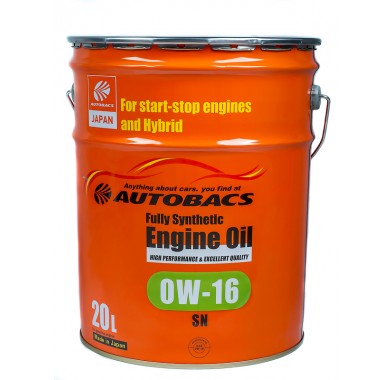 Масло моторное 0W-16 AUTOBACS ENGINE OIL API SN SYNTHETIC (20л) - 2582