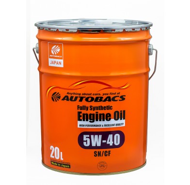 Масло моторное 5W-40 AUTOBACS ENGINE OIL API SN/CF SYNTHETIC (20л) - 2456