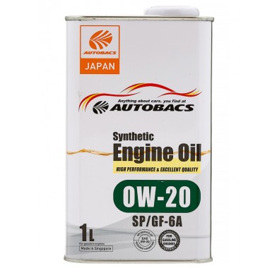 Масло моторное 0W-20 AUTOBACS ENGINE OIL SYNTHETIC API SP ILSAC GF-6 (1л х 12) - 2474