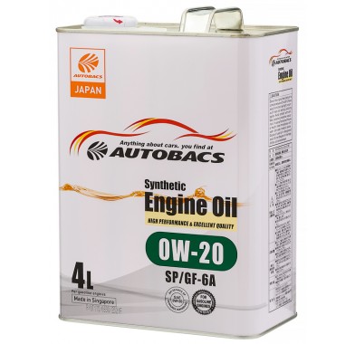 Масло моторное 0W-20 AUTOBACS ENGINE OIL SYNTHETIC API SP ILSAC GF-6 (4л х 6) - 2648