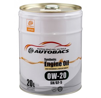 Масло моторное 0W-20 AUTOBACS ENGINE OIL SYNTHETIC API SN ILSAC GF-5 (20л) - 2780