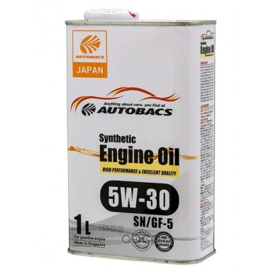 Масло моторное 5W-30 AUTOBACS ENGINE OIL SYNTHETIC API SN ILSAC GF-5 (1л х 12) - 2798