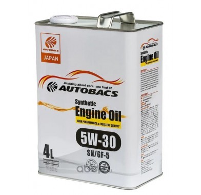 Масло моторное 5W-30 AUTOBACS ENGINE OIL SYNTHETIC API SN ILSAC GF-5 (4л х 6) - 2804