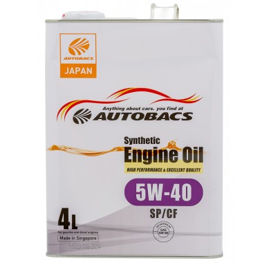 Масло моторное 5W-40 AUTOBACS ENGINE OIL SYNTHETIC API SP/CF (4л х 6) - 2618