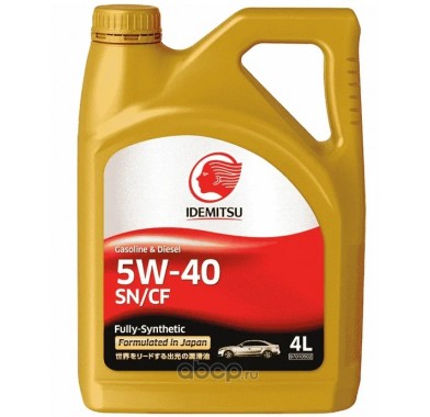 Масло моторное 5W-40 IDEMITSU SN/CF FULLY-SYNTHETIC (4л х 6) - 3080